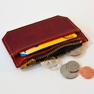 Red Genuine Leather Coin Purse